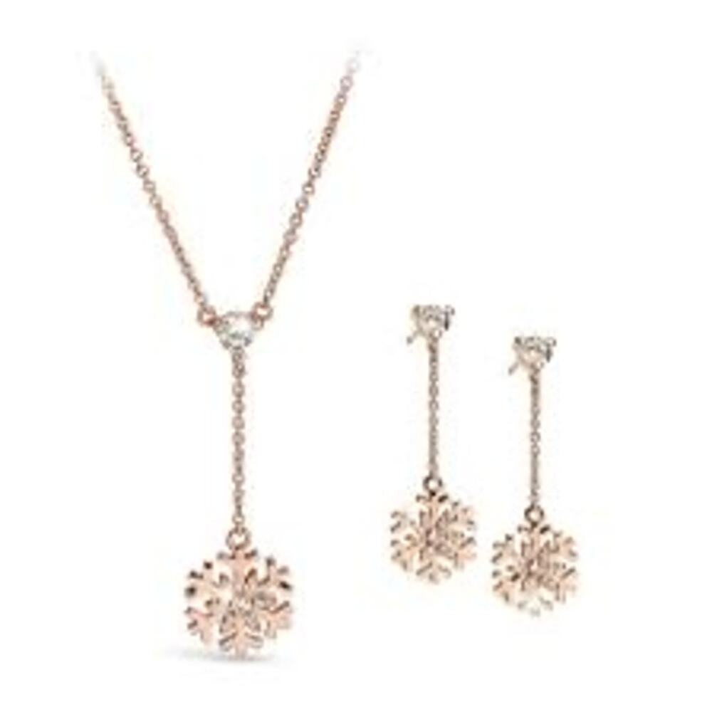 MSRP $66 Pica LéLa Vintage Pearl18k Gold Rose Plated Mother of Pearl snowflake